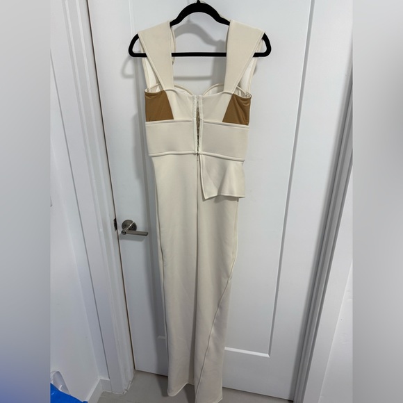 Galanni Avarati Bustier Bodycon Peplum‎ Dress Cream Sculptural Gown US 6 - Picture 7 of 10
